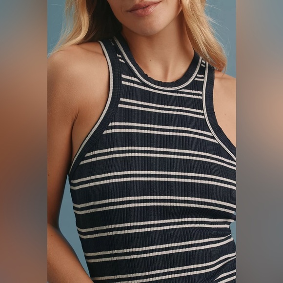 NWT! Anthropologie Sundry Navy Tank Rib Mini Dress ⚽️🟢 - Picture 4 of 7